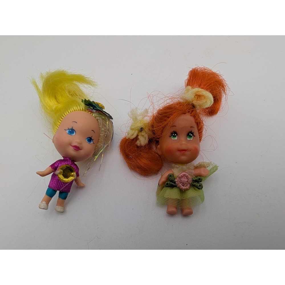 Mattel Tyco Liddle Kiddles Sweet Treat Sundae Mini Doll‎ Lot Yellow Red Hair